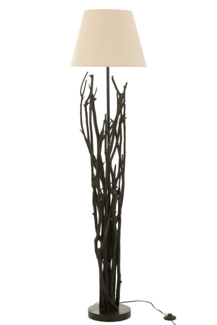 Gulvlampe med sorte kastanjegrene